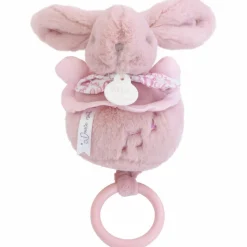 Discount Doudou et Compagnie Peluche musicale Lapin Doudou rose (20 cm)