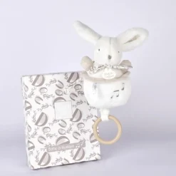 Clearance Doudou et Compagnie Peluche musicale Lapin Doudou blanc (20 cm)