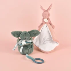 Peluche musicale Lapin Doudou vert sauge (20 cm)|Doudou et Compagnie Outlet