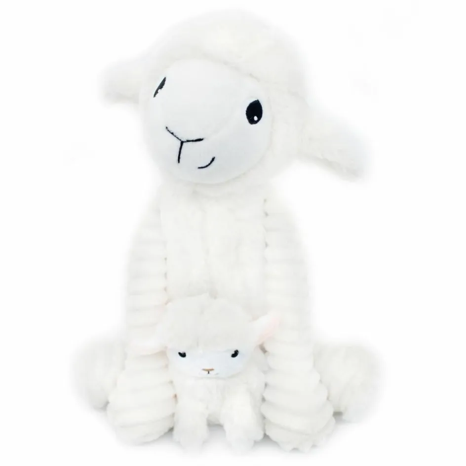 New Les Déglingos Peluche Olou maman et bébé Les Ptipotos Blanc (31 cm)