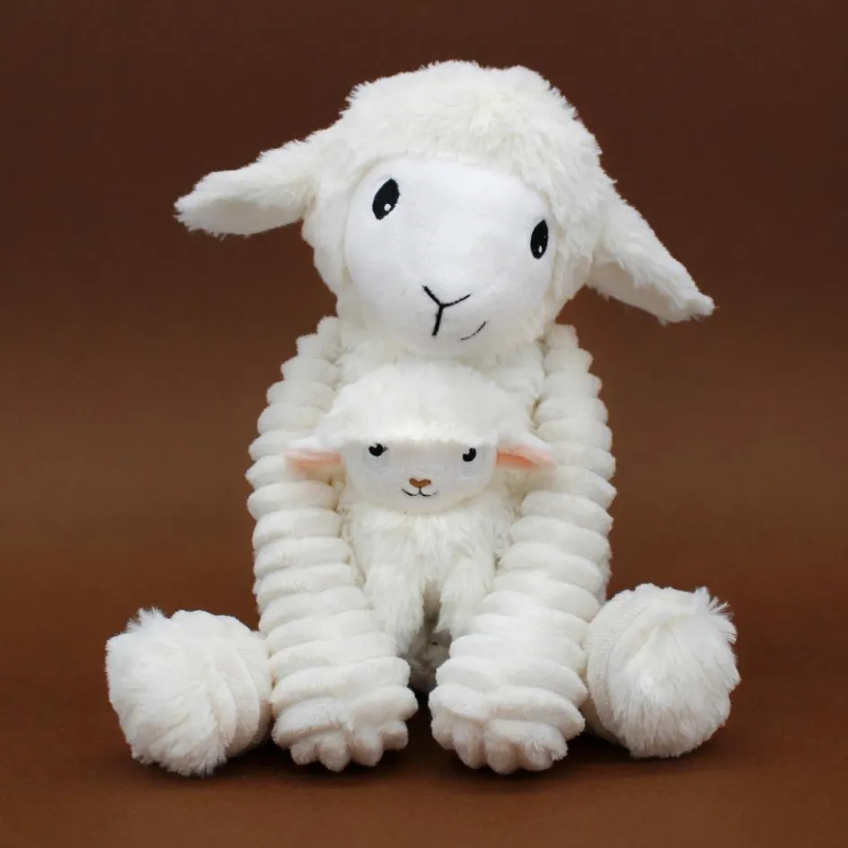 New Les Déglingos Peluche Olou maman et bébé Les Ptipotos Blanc (31 cm)