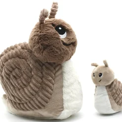 Discount Les Déglingos Peluche Speedou l'escargot maman et bébé brun (25 cm)