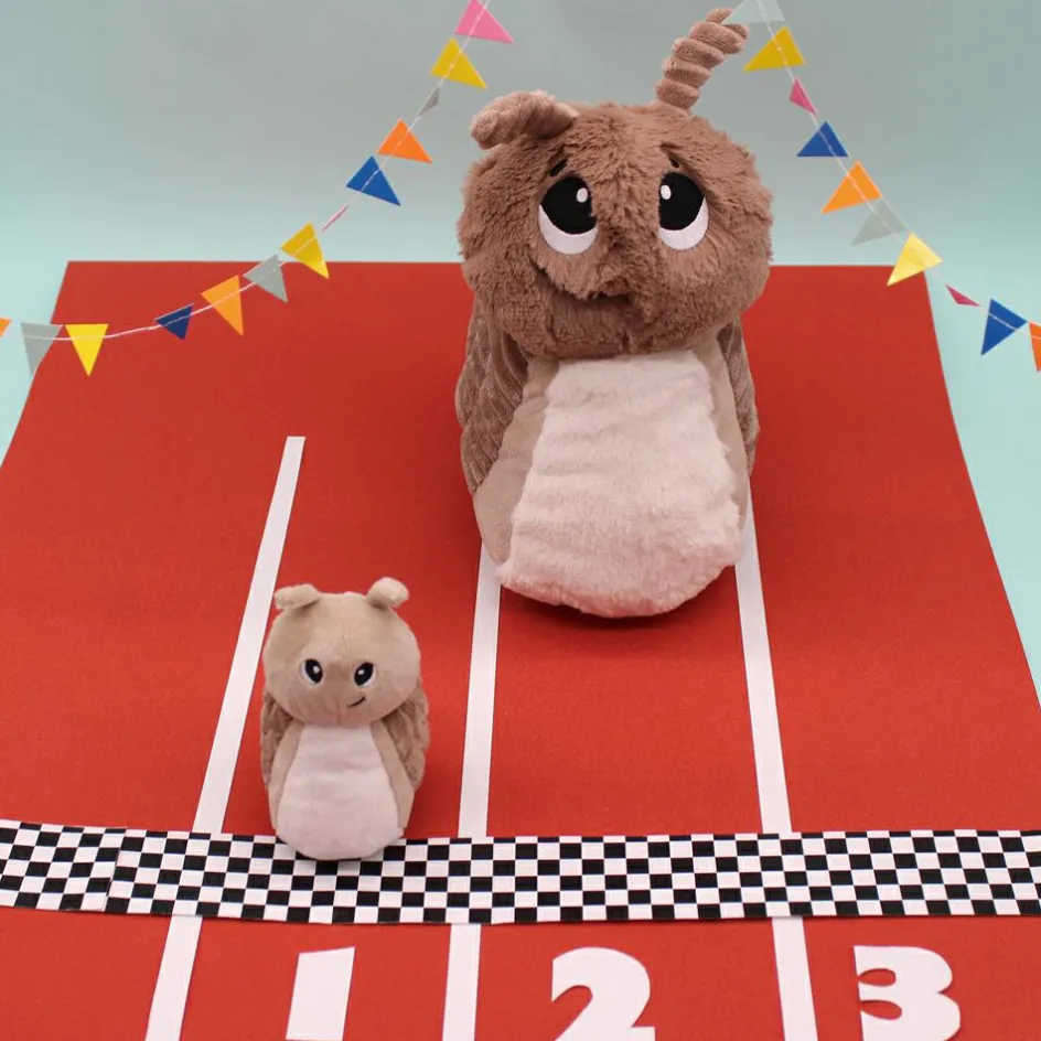 Discount Les Déglingos Peluche Speedou l'escargot maman et bébé brun (25 cm)