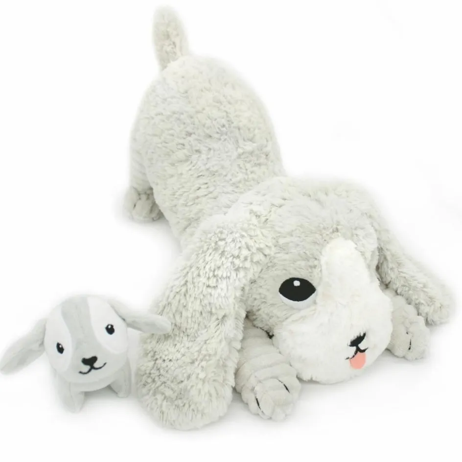 Clearance Les Déglingos Peluche Toutou maman et bébé Les Ptipotos Gris clair (34 cm)