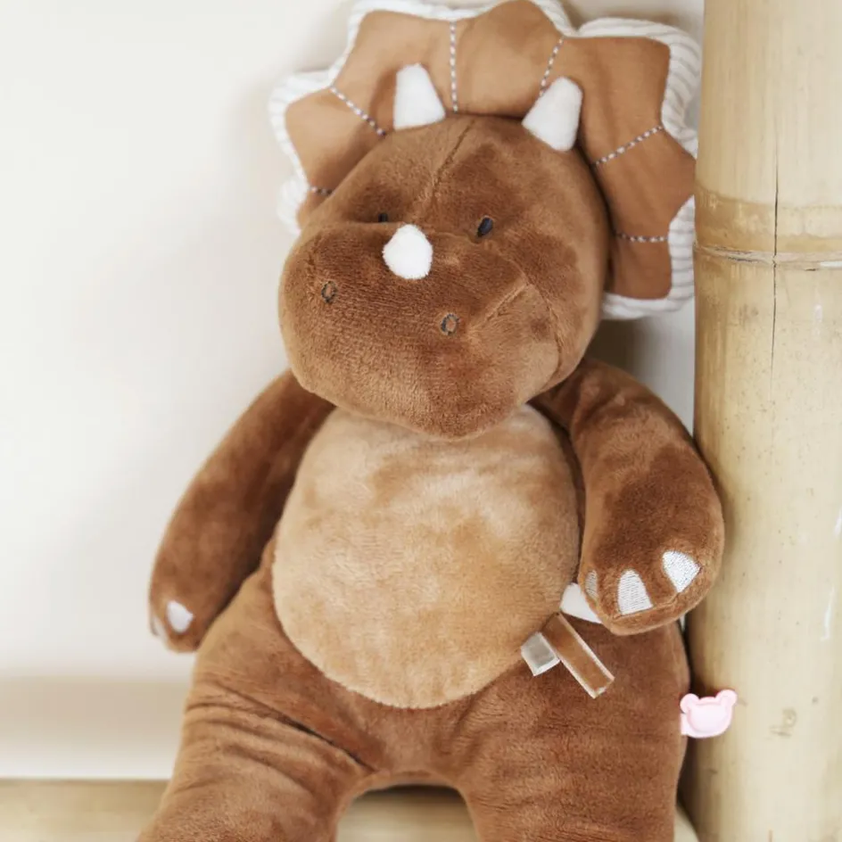 Best Noukie's Peluche Tricéraptos Ops en veloudoux cannelle (32 cm)