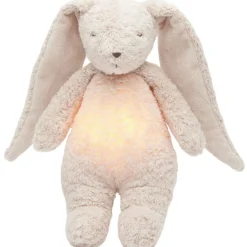 Discount Moonie Peluche veilleuse lapin nature bio avec sons & lumières rose 2.0