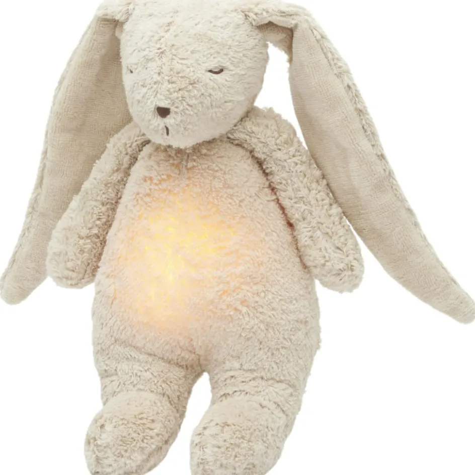 Peluche veilleuse lapin nature bio avec sons & lumières sable 2.0|Moonie Discount