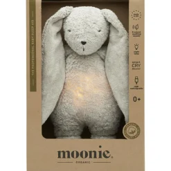 Peluche veilleuse lapin nature bio avec sons & lumières sable 2.0|Moonie Discount