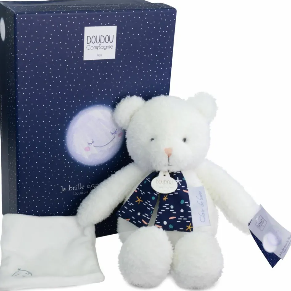 New Doudou et Compagnie Peluche veilleuse Ours Pantin luminescent Clair de Lune (28 cm)