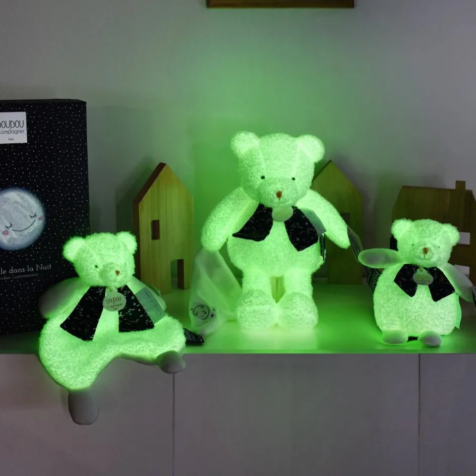 New Doudou et Compagnie Peluche veilleuse Ours Pantin luminescent Clair de Lune (28 cm)