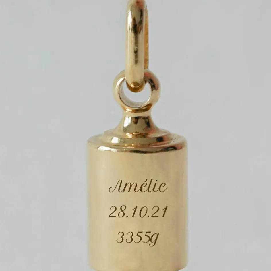 Pendentif personnalisable plaqué or jaune|Mon Petit Poids
