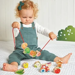 Perles à enfiler en bois Ferme potager (11 pièces)|Janod New