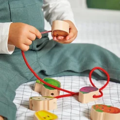 Perles à enfiler en bois Ferme potager (11 pièces)|Janod New