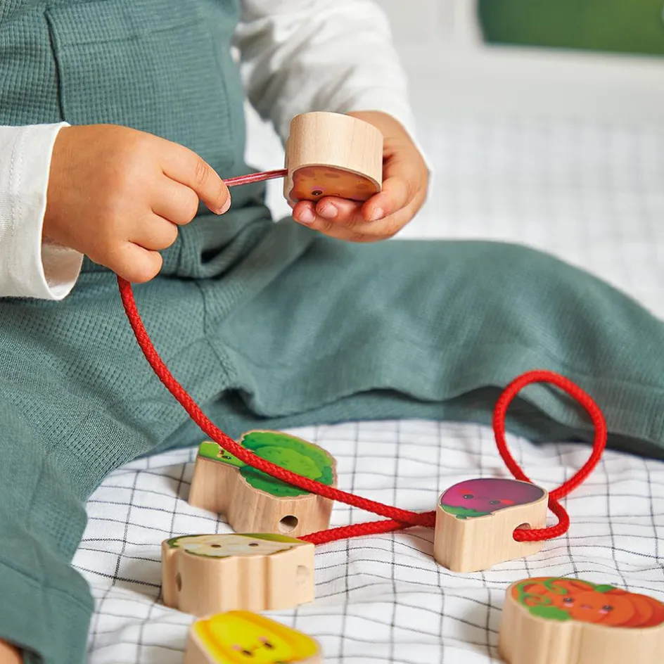 Perles à enfiler en bois Ferme potager (11 pièces)|Janod New
