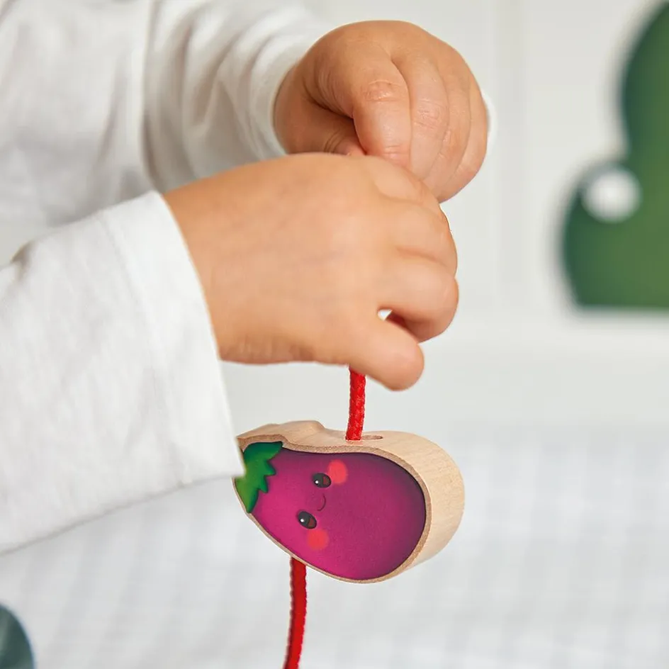 Perles à enfiler en bois Ferme potager (11 pièces)|Janod New