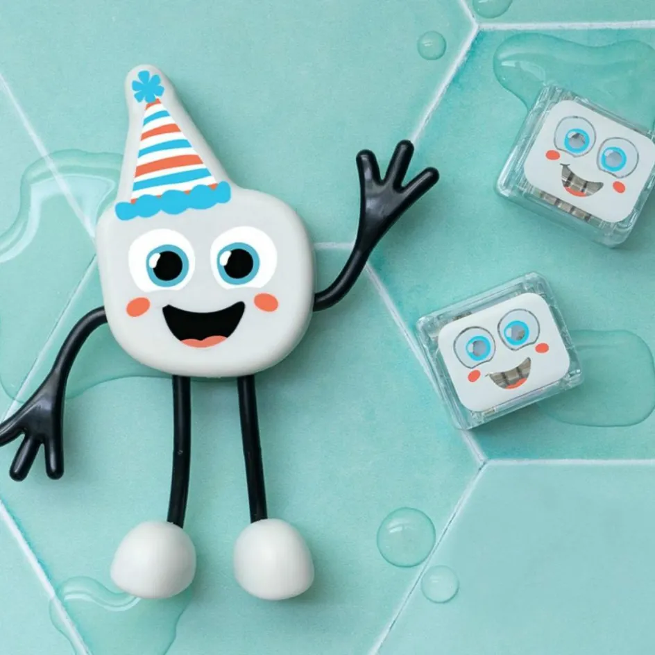 New Glo Pals Personnage Party Pal blanc et 2 cubes lumineux