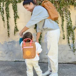 Petit sac à dos carré Little One & Me caramel|Lässig Hot