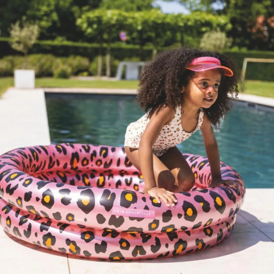 New Swim Essentials Piscine enfant Léopard rose et doré (100 cm)