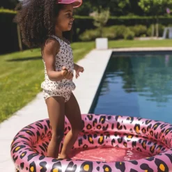 New Swim Essentials Piscine enfant Léopard rose et doré (100 cm)