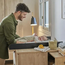 Clearance Galipette Plan à langer en chêne blond noir Marcel