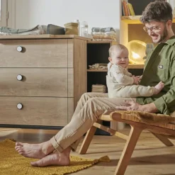 Clearance Galipette Plan à langer en chêne blond noir Marcel