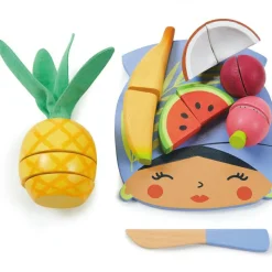 Sale Tender Leaf Planche à découper fruits tropicaux en bois