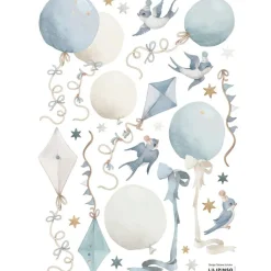 Online Lilipinso Planche de stickers A3 Cerfs-volants et ballons bleus