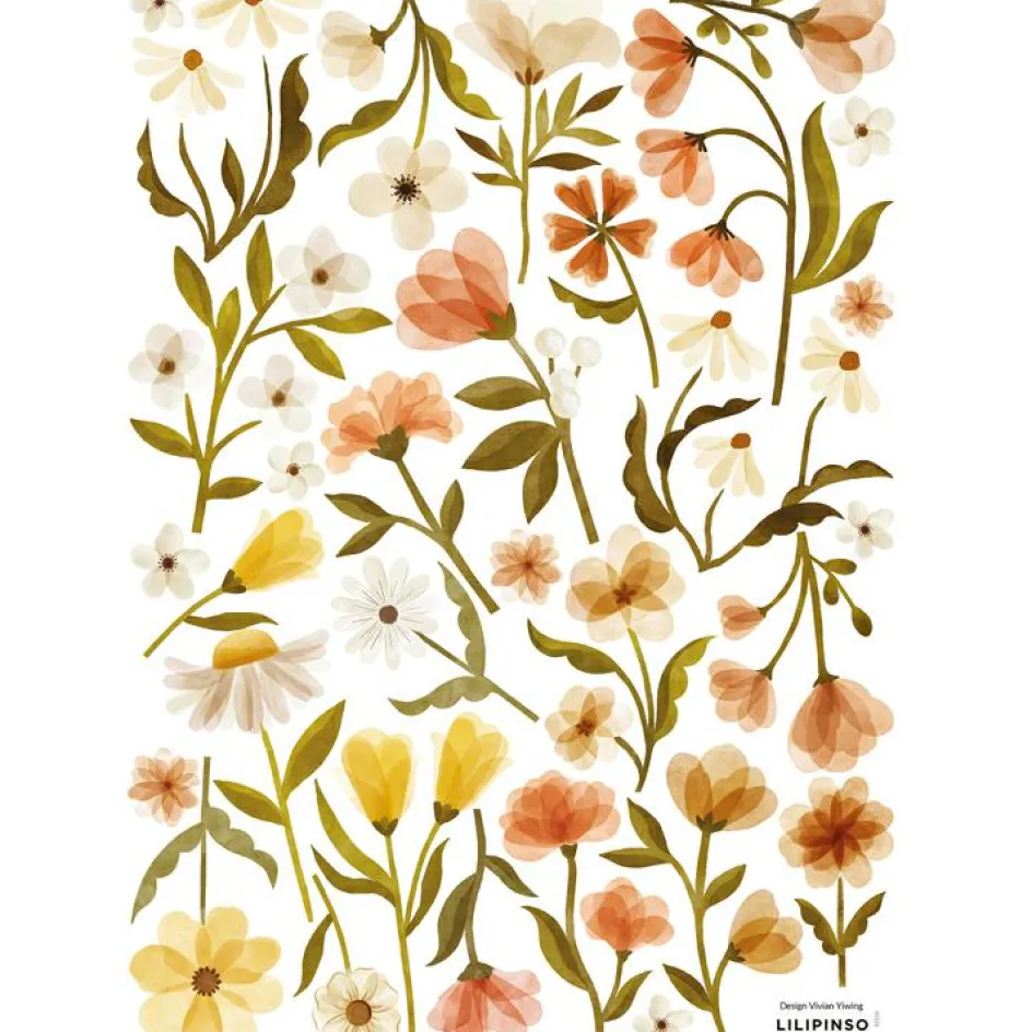 New Lilipinso Planche de stickers A3 fleurs Vintage Flowers