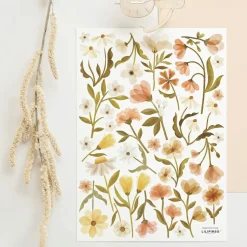 New Lilipinso Planche de stickers A3 fleurs Vintage Flowers