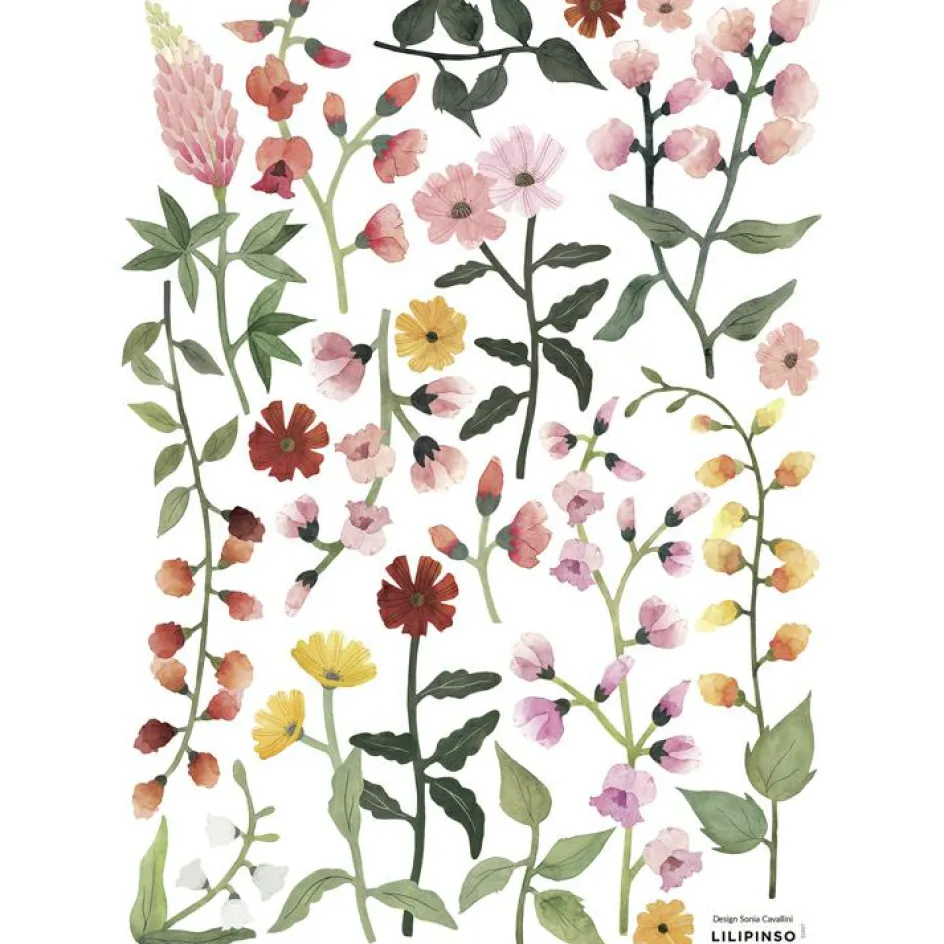 Planche de stickers A3 fleurs Queyran|Lilipinso Sale