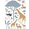 Best Lilipinso Planche de stickers A3 Girafe, gazelle et flamants