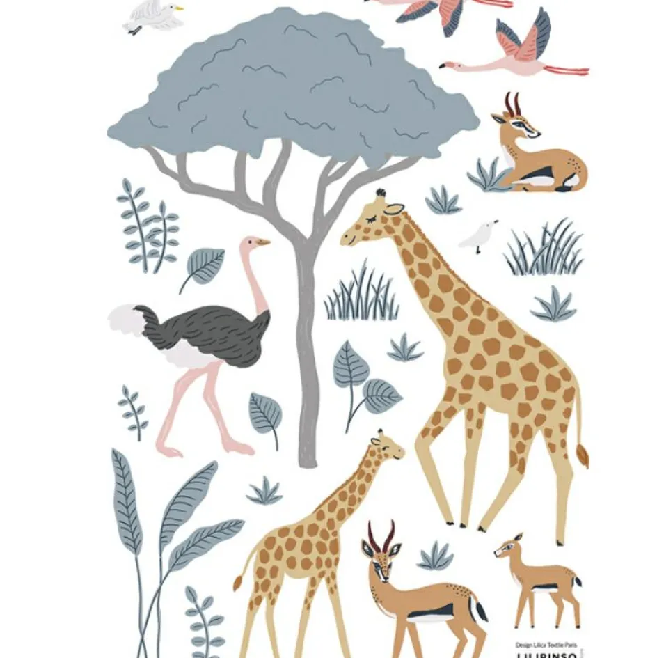 Best Lilipinso Planche de stickers A3 Girafe, gazelle et flamants