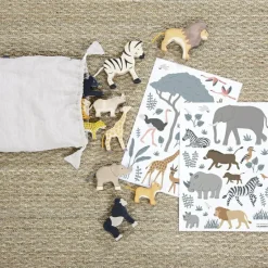 Best Lilipinso Planche de stickers A3 Girafe, gazelle et flamants