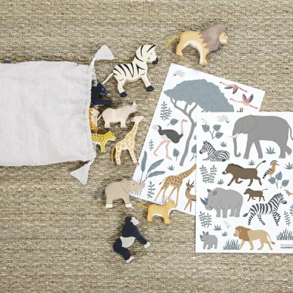 Best Lilipinso Planche de stickers A3 Girafe, gazelle et flamants