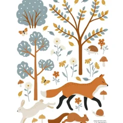 Planche de stickers A3 renard Woodland Animals|Lilipinso Outlet