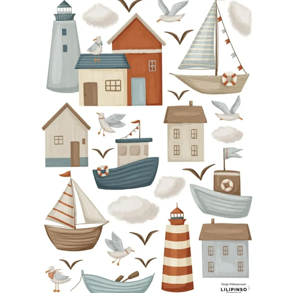 Discount Lilipinso Planche de stickers A3 Village marins