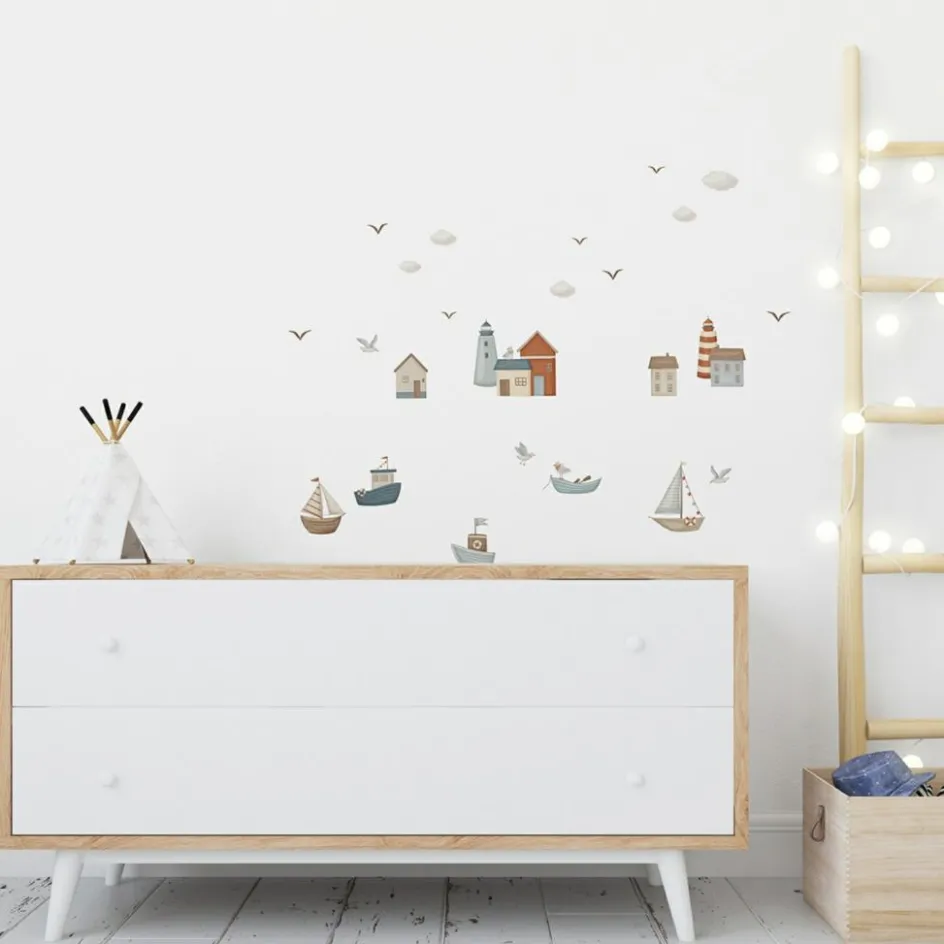 Discount Lilipinso Planche de stickers A3 Village marins