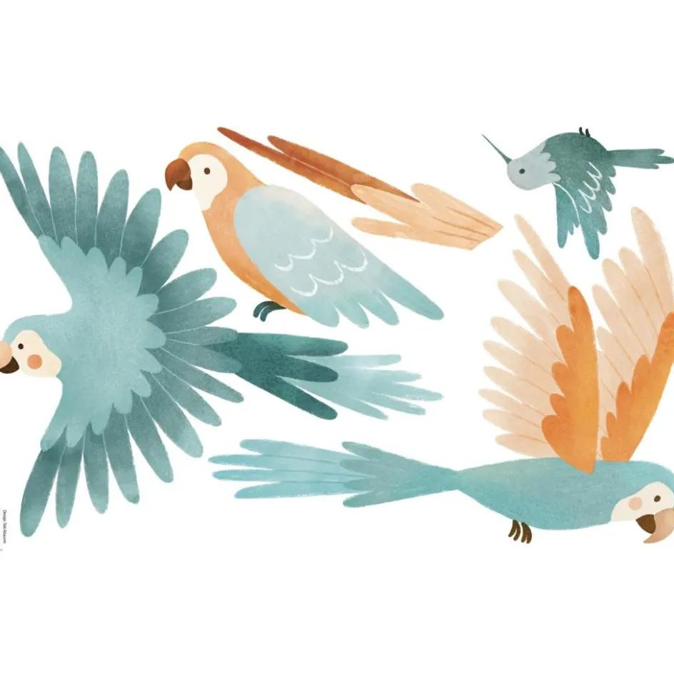 New Lilipinso Planche de stickers Décor M Les perroquets