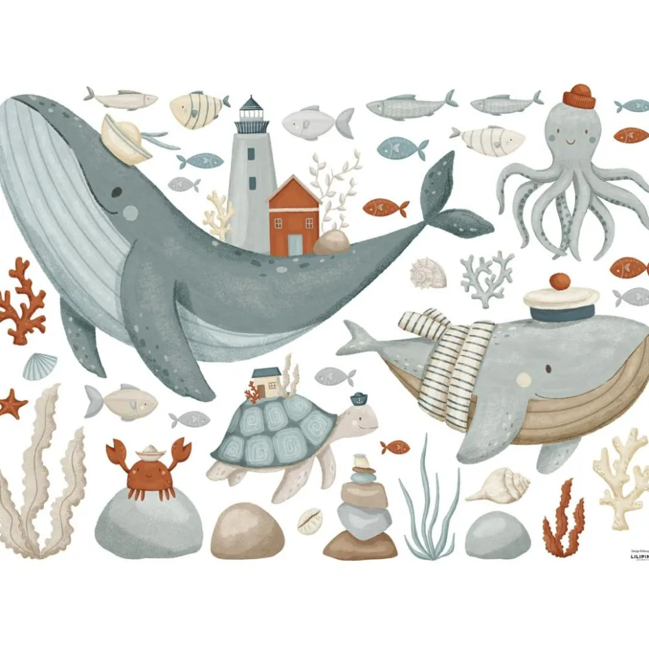 New Lilipinso Planche de stickers Décor L Fonds marins