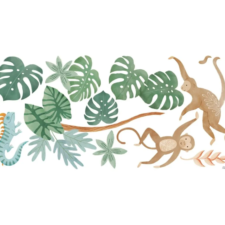 Lilipinso Planche de stickers Décor XL Singes et iguane