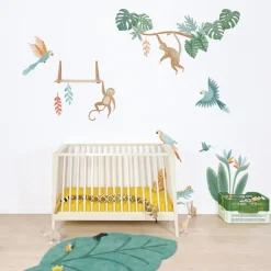 Lilipinso Planche de stickers Décor XL Singes et iguane
