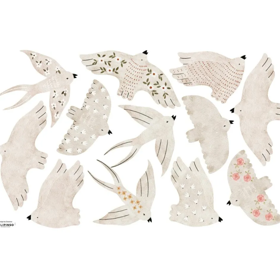 Best Lilipinso Planche de stickers Décor M Les hirondelles