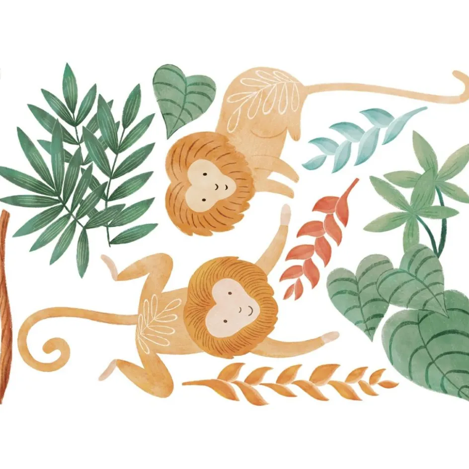 Outlet Lilipinso Planche de stickers Décor L Singes lions tamarins