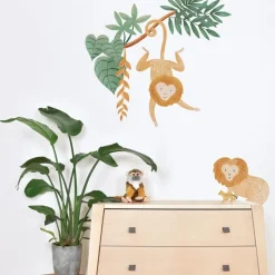 Outlet Lilipinso Planche de stickers Décor L Singes lions tamarins