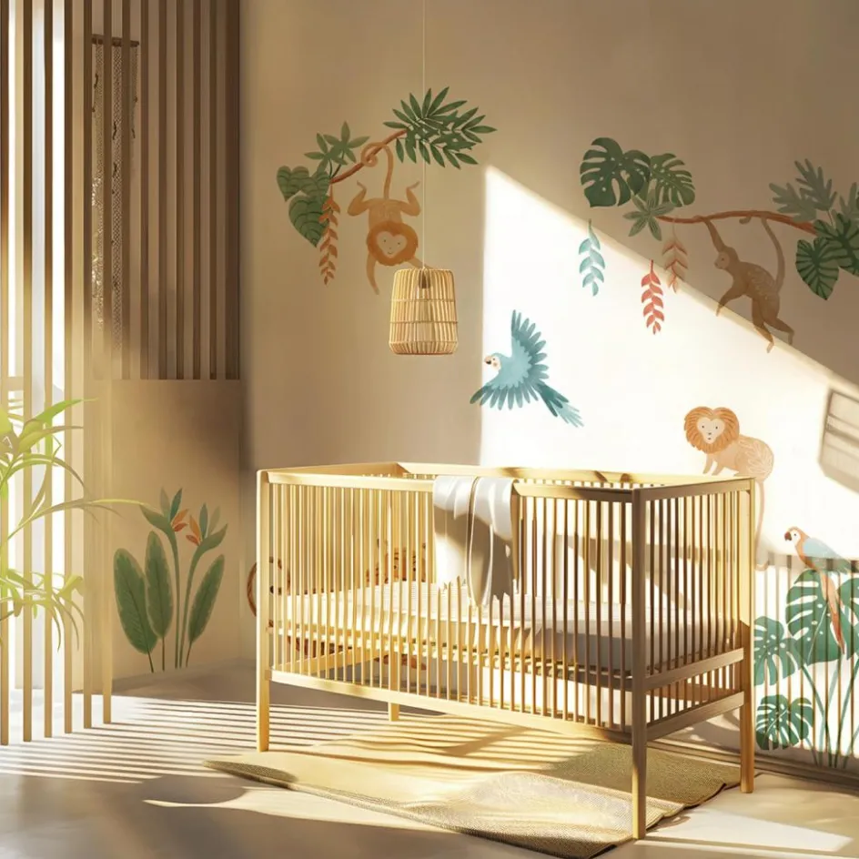 Outlet Lilipinso Planche de stickers Décor L Singes lions tamarins