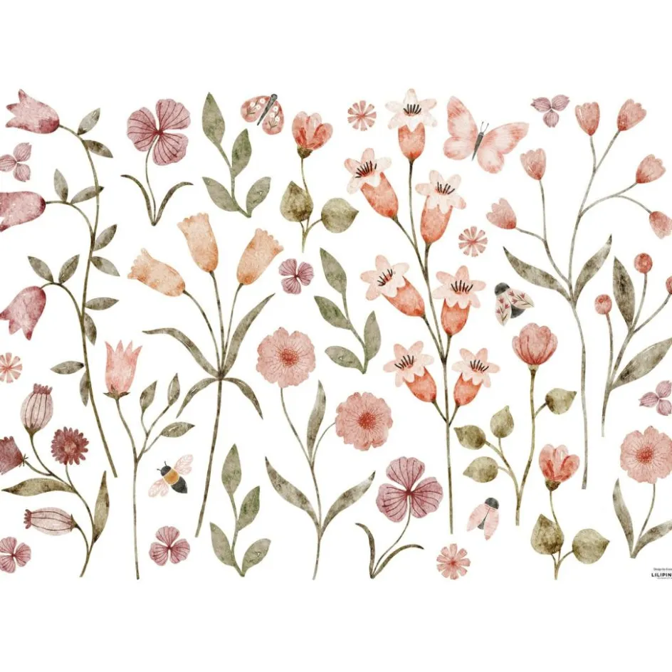 Discount Lilipinso Planche de stickers Décor L Champs de fleurs et insectes