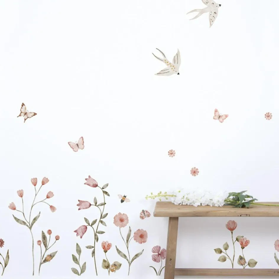 Discount Lilipinso Planche de stickers Décor L Champs de fleurs et insectes