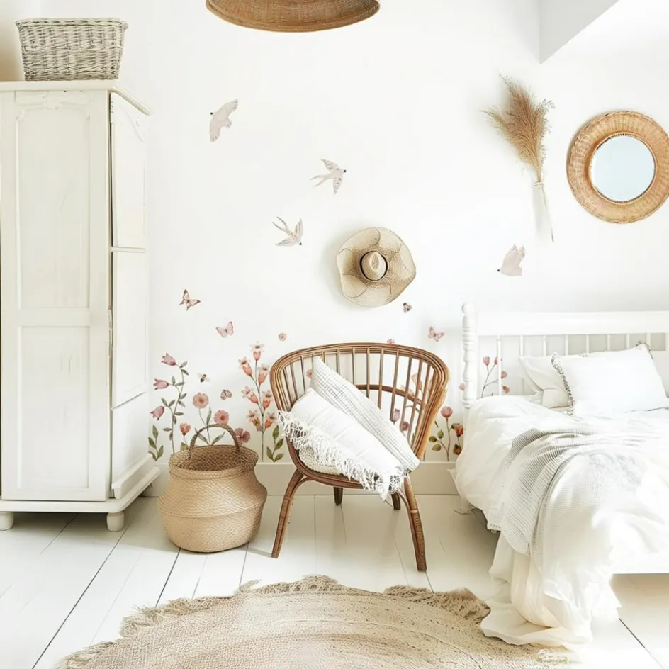 Discount Lilipinso Planche de stickers Décor L Champs de fleurs et insectes