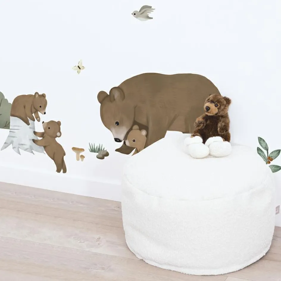 Planche de stickers L Famille Ours (64 x 90 cm)|Lilipinso