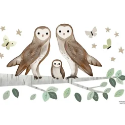 Hot Lilipinso Planche de stickers M Famille Chouette (64 x 90 cm)